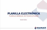PLANILLA ELECTRÓNICA -  · PDF fileEl PDT Planilla Electrónica PLAME será utilizado a partir del período Agosto-2011, con vencimiento en setiembre de 2011