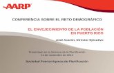 CONFERENCIA SOBRE EL RETO DEMOGRÁFICO EL ENVEJECIMIENTO DE ...spp-pr.org/wp-content/uploads/2012/12/Reto-demografico-Jose-Acaron... · la población de edad avanzada en Puerto Rico