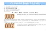 FINALES BÁSICOS (II) - · PDF file1 FINALES BÁSICOS (II) Finales con ventaja material que son tablas - Finales de torre 1.- Rey, Alfil y peón contra Rey 2.- Rey, Caballo y peón