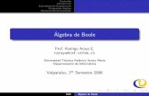 Álgebra de Boole - · PDF fileContenido Introduccion Expresiones de Conmutaci´on Compuertas Logicas Minimizacion de Funciones Algebra de Boole´ Prof. Rodrigo Araya E. raraya@inf.utfsm.cl