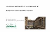 Anemia Hemolítica Autoinmune - Malalties Minoritàries- · PDF fileAHAI Introducción • Es la causa más frecuente de anemia hemolítica en el adulto. • Es la más facil de diagnosticar.