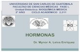 HORMONAS - Bioquímica fundamental | Dr. Mynor Leiva ... · PDF filehCG sustituye a LH. Fuente: Fisiología Silverthorn 4a- Edición, 2007, Interamericana FECUNDACIÓN E IMPLANTE DEL