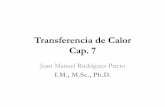 Transferencia de Calor Cap. 7 · PDF filerepresentan por el coeficiente de resistencia al movimiento, o de arrastre, adimensional C D definido como ! C D= F D 1 2