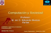 Profesor: M. en C. Eduardo Bustos Farías · PDF fileEsta asignatura contempla la relación de la computación y la informática con el entorno social, ... Norton, Peter. INTRODUCCIÓN