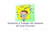 Dominio y Campo de Valores de una Función · PDF file• La notación de intervalo es la más común representación del dominio y el campo de valores en estos conjuntos que no pueden