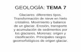 GEOLOGÍA: TEMA 3. - exa.unne.edu.ar GEOLOGÍA tema 7.pdf · los glaciares. Morenas: origen y clasificación. ... de unos 14 millones de km2, aproximadamente la décima ... descenso