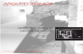 ARQUITECTONICS MIND, LAND & SOCIETY - biblioDARQ · PDF filearquitectonics arquitectonics arquitectura y hermenÉutica dossiers de recerca & newsletter mind, land & society