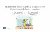 Indefinite and Negative Expressions - Faculty Site Listing · PDF fileIndefinite and Negative Expressions ... Affirmative Negative . ... The use of multiple negative words Unlike English,
