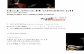 CICLE ANUAL DE CONCERTS 2011 - · PDF fileLa sardana te un valor sentimental pels olesans i ... La melodia de La ... musicals a l'Escola Municipal de Música Musicant de Cardona amb