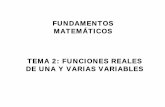 FUNDAMENTOS MATEMÁTICOS TEMA 2: FUNCIONES · PDF fileinfinitésimos equivalentes, Si f es una función acotada en un intervalo reducido del punto a y g es un inifinitésimo en a,