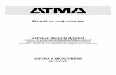 Manual de Instrucciones - Atma y Microonda… ·  · 2013-09-10hornos, estufas, u otros aparatos que generen calor). Antes de poner su cocina en funcionamiento Instalación ... Los