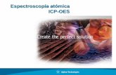Espectroscopía atómica ICP-OES - · PDF fileCaracterísticas de algunas técnicas de emisión Fuente Estabilidad Tipo de muestra Introducción de muestra Interferencias de matriz