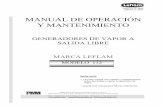 MANUAL DE OPERACIÓN Y MANTENIMIENTO - …leflam.com.mx/assets/manual-generador-de-vapor... · CATALOGO CAPACIDAD (M3) GAS A BAJA PRESION ... Quemador atmosférico multicelular de