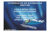 INTEGRACION DE SISTEMAS DE GESTIÓN HACIA … 14001 2004 Revisión de los requisitos de la Norma de Sistema de Gestión Medioambiental. ... mexicana NMX-SAA-14001-IMNC a través de