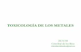 TOXICOLOGÍA DE LOS METALES - estudiosecologistas.org Ecuador... · Factores Propiedades intrínsecas de los metales. Dúctiles, maleables, forman cationes, óxidos básicos, grandes