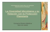 La Diversidad Microbiana y su Relación con la Protección ... Microbiana.pdf · La Diversidad Microbiana y su ... Profesor Distinguido de Microbiología, Biología Molecular y Profesor