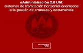 eAdministración 2.0 UM: Sistemas de tramitación horizontal ... · Motivación • La Universidad de Murcia comenzó su plan estratégico ^Hacia la Administración Electrónica _