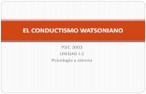 EL CONDUCTISMO WATSONIANO - …psic3003.weebly.com/uploads/8/2/1/5/8215261/el_conductismo-1.pdfEl “behaviorismo” watsoniano (1912) ... o Se reducen a un asunto de continuidad evolutiva.