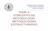 TEMA 4: CONCEPTO DE METODOLOGÍA. …jvalvarez/docencia/ptema4is1.pdf · de partida para el desarrollo de cada uno de estos sistemas con Métrica Versión 2.1 Métrica v2.1 - Fase