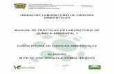 UNIDAD DE LABORATORIO DE CIENCIAS AMBIENTALES MANUAL DE ...web.uaemex.mx/fapur/docs/ulca/manuales/Quim_ Amb_1.pdf · Identificar el equipo y materiales básicos de laboratorio. ...