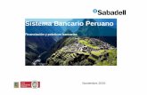 Perú Sistema Bancario 1115 [Modo de compatibilidad] de mercado. El sistema está ... (19,7% vs. sistema español 4,8%). País estratégico por su amplio recorrido (baja bancarización)