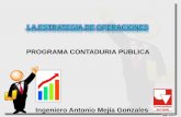 PROGRAMA CONTADURIA PUBLICA - MBA & … CORPORATIVA MISIÓN VENTAJA COMPETITIVA OBJETIVOS DECISIONES ESTRATEGICAS Estrategia de Operaciones ESTRATEGIA DE NEGOCIOS ANALISIS INTERNO