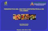 PERSPECTIVA DEL SECTOR HORTOFRUTÍCOLA …cola en Colombia, estableciendo 840 escuelas de campo para Proyecto Nacional de consumo de frutas y hortalizas. 2. Proyecto de asistencia