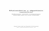 Matemáticas y algoritmos numéricos - jldelafuenteoconnor.es · IV. Prefacio E l contenido de este libro es una introducción de referencia y apoyo a todo el contexto matemático