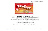 UNIT 1 - cambridge.es  · Web viewKid’s Box 1 – Updated 2nd Edition - Programazio didaktikoa- 1 -© Cambridge University Press 2017. Kid’s Box 1. ... ak CD-ROM bat dakar, ...