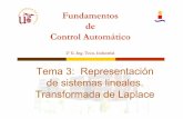 Tema 3: Representación de sistemas lineales. …fercas/documentos/FCA2Tema3.pdf · Depto. Ing. Sistemas y Automática. Fundamentos de Control Automático. 2º G.Ing. Tecn. Ind. Índice