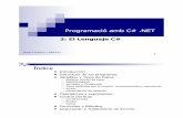 Programació amb C# - Profesor Ezequiel Ruiz Garcia | … Linares i Pellicer 1 Programació amb C# .NET 3: El Lenguaje C# Índice! Introducción! Estructura de los programas! Variables