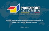 Reporte trimestral de inversión extranjera directa en Colombia · Generalidades del Comportamiento de la IED en Colombia durante 2014 (I-sem) •Entre enero y junio de 2014 la inversión
