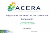 Impacto de las ERNC en los Costos de Generación - CIGRE · Eólica 33% 105 1.479 Geotermia 85% 89 539 Precio Promedio (USD / MWh) : 91 [PURA ENERGÍA] Meta del 20/20 es FACTIBLE!!