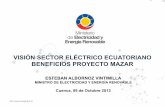 VISIÓN SECTOR ELÉCTRICO ECUATORIANO ...energia.gob.ec/wp-content/uploads/downloads/2012/10/...v Incremento de la oferta en 2.773 MW, duplicando la capacidad hidroeléctrica del Ecuador