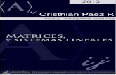 Matrices y sistemas lineales - galois.azc.uam.mxgalois.azc.uam.mx/mate/LIBROS/CristhianPaex-Matrices.pdf · Prólogo Este libro de matrices y sistemas lineales surge de apuntes que