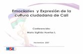 Emociones y Expresión de la cultura ciudadana de Cali · Emociones y Expresión de la cultura ciudadana de Cali Conferencista: Mario Sigfrido Huertas L. Noviembre 2007