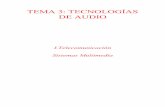 TEMA 3: TECNOLOGÍAS DE AUDIO - atc2.aut.uah.esatc2.aut.uah.es/~juani/documentos/tema4.pdfTecnologías de Audio: principios básicos del sonido en sus formas acústica y electrónica.