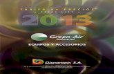 Tarifa 7 GREEN-AIR INDUSTRIAL 2013 - stmairless.es · es marca comunitaria registrada por Disnamair, ... Incluye: módulo de control, pistola manual con cabezal estándar, chorro