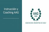 Instrucción y Coaching AAG - Asociación Argentina de Golf · Incluir Capacitar Estar presente Crecer ... Agradecimientos Modelo. Piramide AAG Pros College Alto Rendimiento Menores.