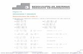 3 MEDIANTE DETERMINANTES RESOLUCIÓN DE … · Resolución de sistemas 2 Ò 2 mediante determinantes Resuelve, aplicando la regla anterior, los sistemas de ecuaciones a), c) y f)