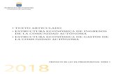 TEXTO ARTICULADO - Gobierno de Canarias · 2018 proyecto de ley de presupuestos: tomo 1 • texto articulado • estructura econÓmica de ingresos de la comunidad autÓnoma • estructura