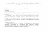 MEMORIA ECONÓMICA ABREVIADA – EJERCICIO 2015lafederacio.org/wp-content/uploads/2017/11/MEMORIA... · habiéndose aplicado las disposiciones pertinentes en materia contable con