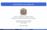 MATEMATICAS B ASICAS - Facultad de Ciencias - …ciencias.bogota.unal.edu.co/fileadmin/content/matematicas/document... · Sistemas de ecuaciones lineales Casos especiales Ecuaci on