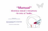 Manual tècnica i recursos per tinir cura de la veu a … · “Manual” tècnica vocal i recursos-la veu a l’aula-Cantant lírica i professora de música de secundària Aquest