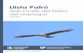 Llista Patró - deltallobregat.cat · d’ocells per al Delta ... fa molt difícil poder-lo fotografiar ... en estat aparentment natural almenys un cop des de 1800 fins al 31 de ...
