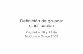 Definición de grupos: clasificación - academic.uprm.eduacademic.uprm.edu/~jchinea/cursos/comunidades/clasificacion.pdf · clasificar objetos de muchas dimensiones ... • La escala