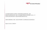CORPORACIÓN EMPRESARIAL DE MATERIALES …coemac.com/wp-content/uploads/2018/02/COEMAC_IGC_2017_Final-V… · Informe de gestión Ejercicio 2017 Corporación Empresarial de Materiales