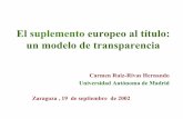 El suplemento europeo al título: un modelo de … Suplemento Europeo al Titulo Carmen... · [UAM] 4 años, pero existe la ... Bachillerato + Prueba de Acceso a la Universidad. Los
