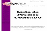 Lista de Precios CONTADO - papelsa.com.mxpapelsa.com.mx/homepage/listaprecios/lista_contado.pdf · de líneas telefónicas, estacionamiento para clientes y el más rápido servicio