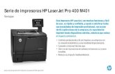 Serie de impresoras HP LaserJet Pro 400 M401 · Guía de ventas de impresión de HP | Introducción a los productos CF270A: mayo de 2012 Características 1.El rendimiento de la conexión